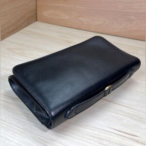 Rare Vintage COACH Madison 1990s Black Pebbled Leather Clutch Bag No G5E-4416